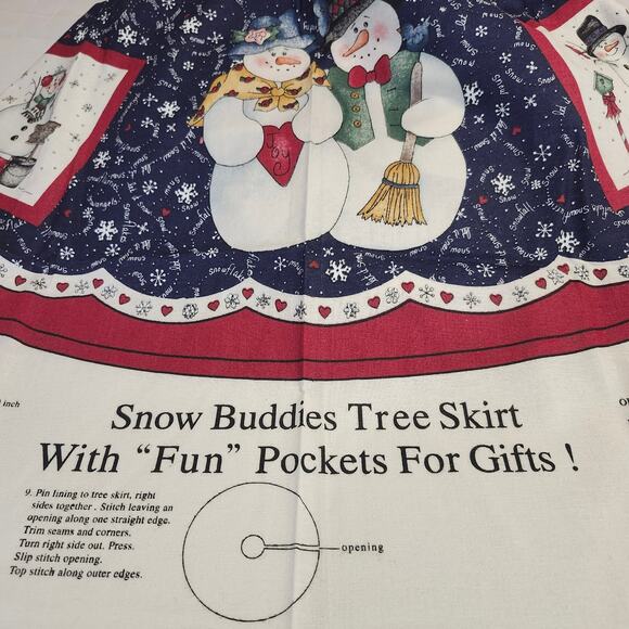 Diana Marcum For Marcus Bros. Snow Buddies Fabric Panels Christmas Tree Skirt - Picture 1 of 8